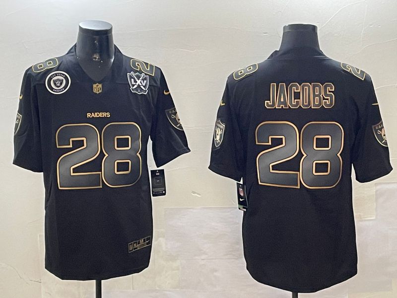 Men Oakland Raiders #28 Jacobs Black Gold 2024 Nike Limited NFL Jersey style 01081->oakland raiders->NFL Jersey